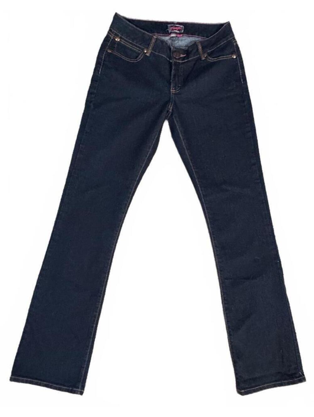 Wrangler Dark Wash Jeans with Pink Stitching Size 10